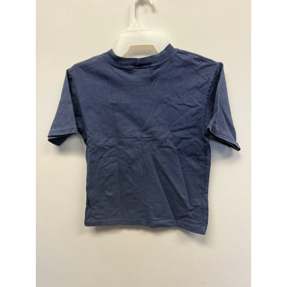 Vintage OshKosh B'Gosh Boys Navy Gray Colorblock Soccer T-Shirt Size 7X USA Made
